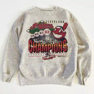 Vintage 90s Cleveland Indians Sweatshirt 1998 Baseball Guardians Division Champs